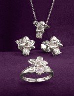 Серьги из белого золота c бриллиантами