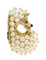 Подвеска из лимонного золота c эмалью и жемчугом